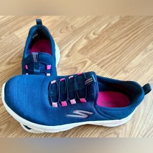 Skechers GO WALK Navy and Pink Slip-On Shoes